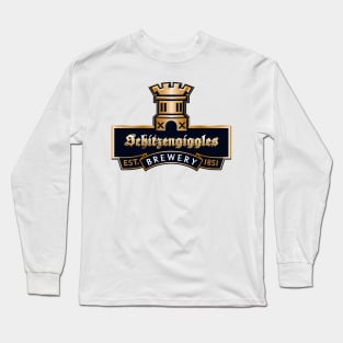 Schitzengiggles Brewery - Funny Beer Logo Long Sleeve T-Shirt